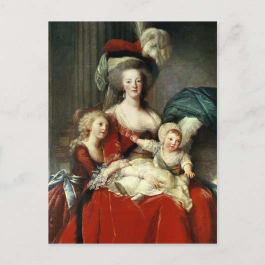 Marie-Antoinette en haar vier kinderen, 1787 Briefkaart (Voorkant)