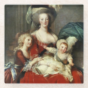 Marie-Antoinette en haar vier kinderen, 1787 Glazen Onderzetter