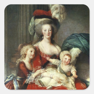 Marie-Antoinette en haar vier kinderen, 1787 Vierkante Sticker