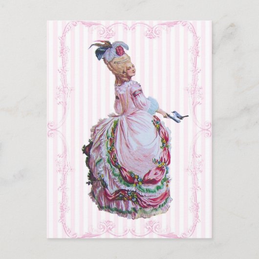 Marie Antoinette En Pink Invitation Cartes Postale (Devant)