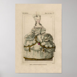 Marie Antoinette en robe extravagante ~ Poster