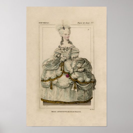 Marie Antoinette en robe extravagante ~ Poster (Devant)