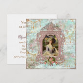 Marie Antoinette en Roze Roses Kaart (Voorkant / Achterkant)