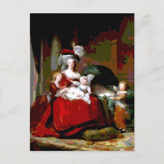 Marie Antoinette et ses enfants ~ Carte postale (Devant)