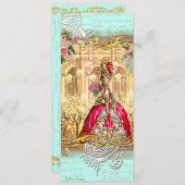 Marie Antoinette-feest in Versailles uitnodiging (Voorkant / Achterkant)