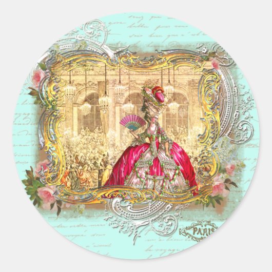 Marie Antoinette Feest op Versailles Stickers Labe (Voorkant)