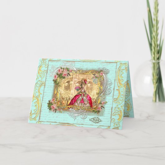 Marie Antoinette fête à la carte Versailles (Devant)