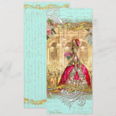 Marie Antoinette Fête à Versailles Invitation (Devant / Derrière)