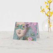 Marie Antoinette French Masquerade Kaart (Gele Bloem)