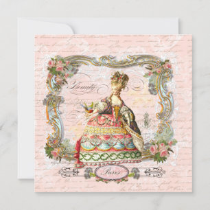 Marie Antoinette French Script and Pink Roses