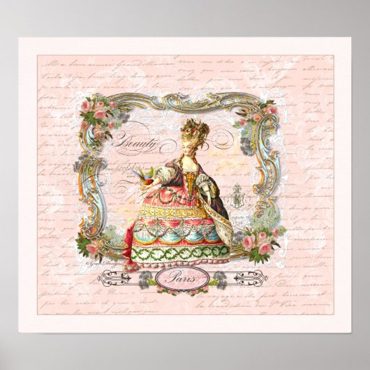 Marie Antoinette French Script Print (Voorkant)