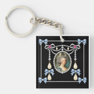 Marie Antoinette geïnspireerde kaart Koningin van Sleutelhanger