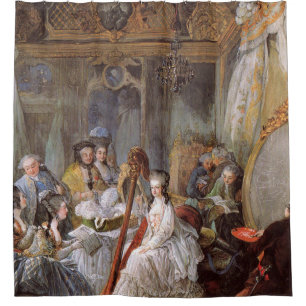 Marie Antoinette In Her Chamber At Versailles Douchegordijn