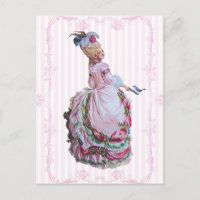 Marie Antoinette in roze Briefkaarten