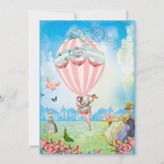 Marie Antoinette Invitations Thé à Versailles (Devant)