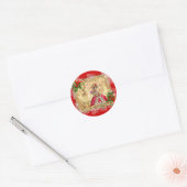 Marie Antoinette Kerstbal Ronde Sticker (Envelop)