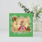 Marie Antoinette Kerstmis Uitnodiging (Staand voorkant)