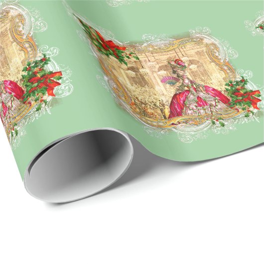 Marie Antoinette-kerstpapier Cadeaupapier (Rol Hoek)