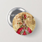 Marie Antoinette Kersttea Party Button Pin (Voorkant /achterkant)