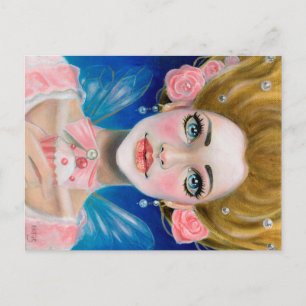 Marie Antoinette laat ze Cupcake eten! In roze... Briefkaart