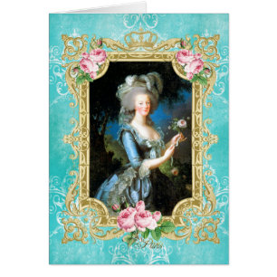 Marie Antoinette Le Brun Portrait Blue Damas carte