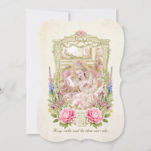 Marie Antoinette let them eat cake invitation (Devant)
