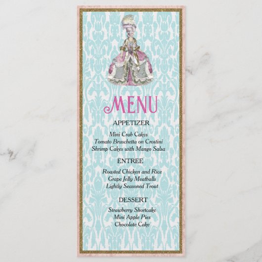 Marie Antoinette Menu Table Paramètre (Devant)