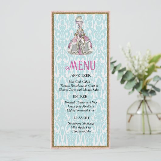 Marie Antoinette Menu Table Paramètre (Debout devant)