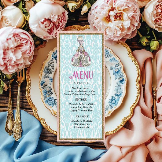 Marie Antoinette Menu Table Service de table