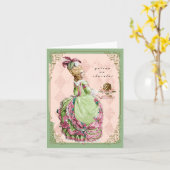 Marie Antoinette met Cake Kaart (Gele Bloem)