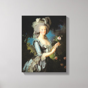 Marie Antoinette met Roos 1783 Canvas Afdruk