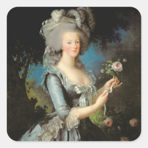 Marie Antoinette met Roos 1783 Vierkante Sticker