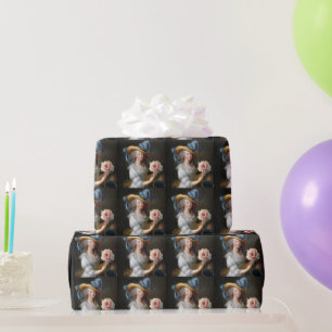 Marie Antoinette met roze anemoon bloem Cadeaupapier