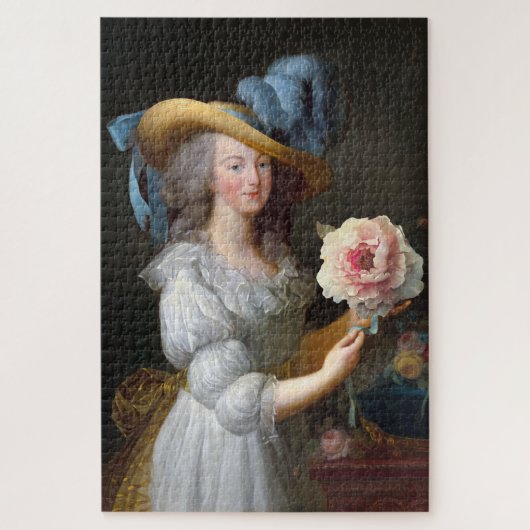 Marie Antoinette met roze anemoon bloem Legpuzzel (Verticaal)