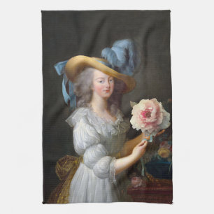 Marie Antoinette met roze anemoon bloem Theedoek