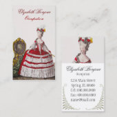 Marie Antoinette Mode ~ Rouge Carte de visite (Devant / Derrière)