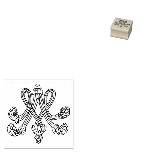 Marie Antoinette – Monogramm – Royal Monogram Rubberstempel (Gestempeld)