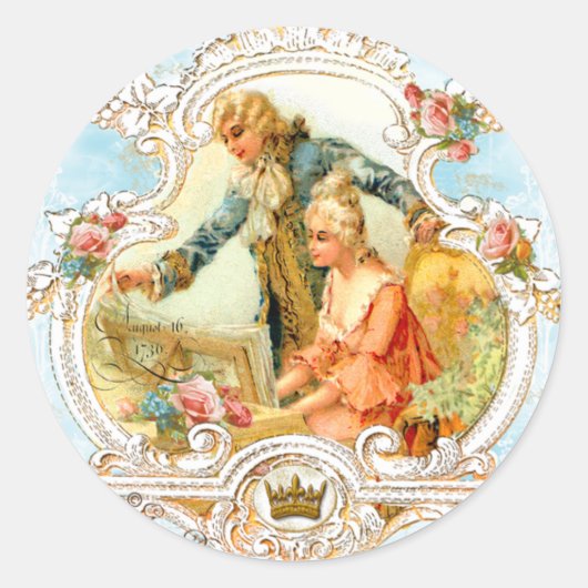 Marie Antoinette Musical Koppel Barok Sticker (Voorkant)