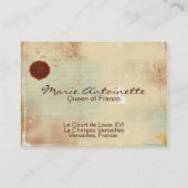 Marie Antoinette Parchment Visitekaartjes (Achterkant)