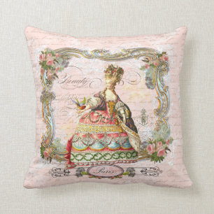 Marie Antoinette Paris en Roze Roses Kussen