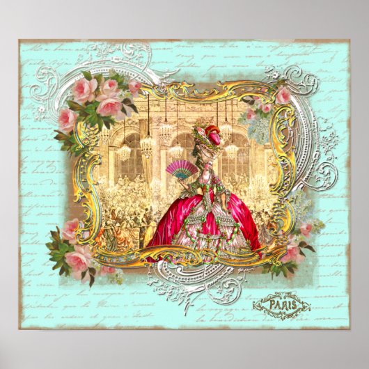 Marie Antoinette Party à Versailles Poster Imprime (Devant)