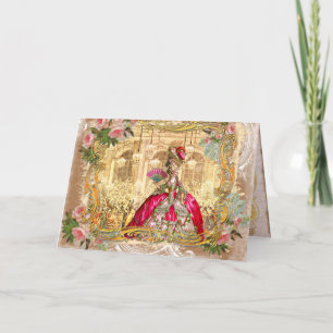 Marie Antoinette Party in Pink bij Versailles Card Kaart