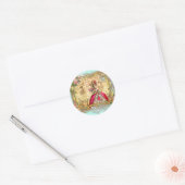 Marie Antoinette Party in Versailles in Aqua Ronde Sticker (Envelop)