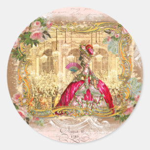 Marie Antoinette Party Versailles Roze Stickers
