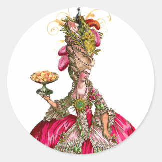 Marie Antoinette pauock en cake Ronde Sticker