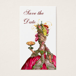 Marie Antoinette pauock en cake Visitekaartje