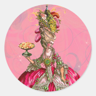 Marie Antoinette & Peacock Franse gebak Stickers