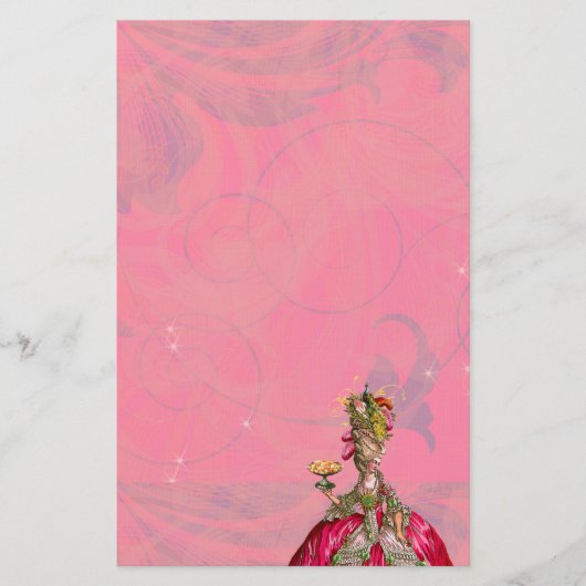 Marie Antoinette Peacock Pastry Stationery Briefpapier (Voorkant)
