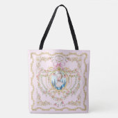 Marie Antoinette pink rose frame tote bag (Devant)