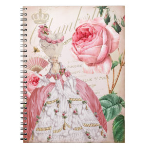 Marie Antoinette Pink  Rozen notebook Notitieboek